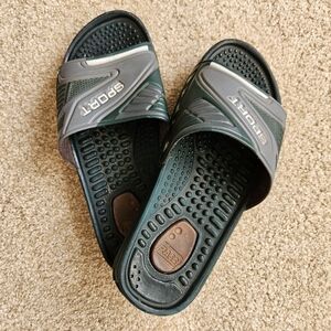 Rassi Sport Branded Size 40 (Brazil) Women's Green and Gray Slide Sandals